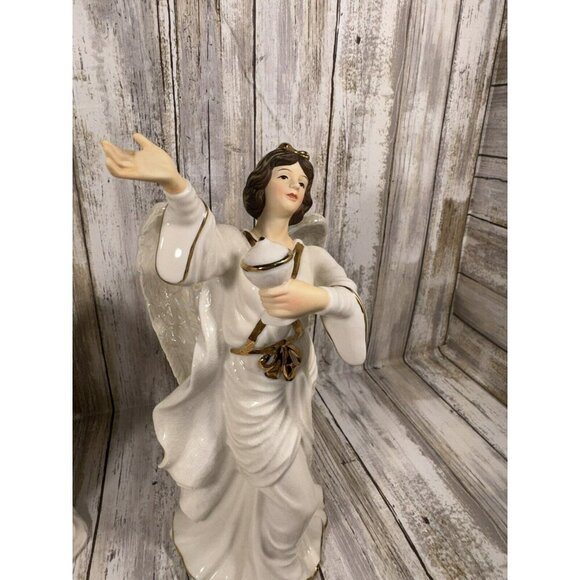 Grandeur Noel #192 Porcelain Angels Set 2000 Collectors Edition 2 Angels - Picture 9 of 11